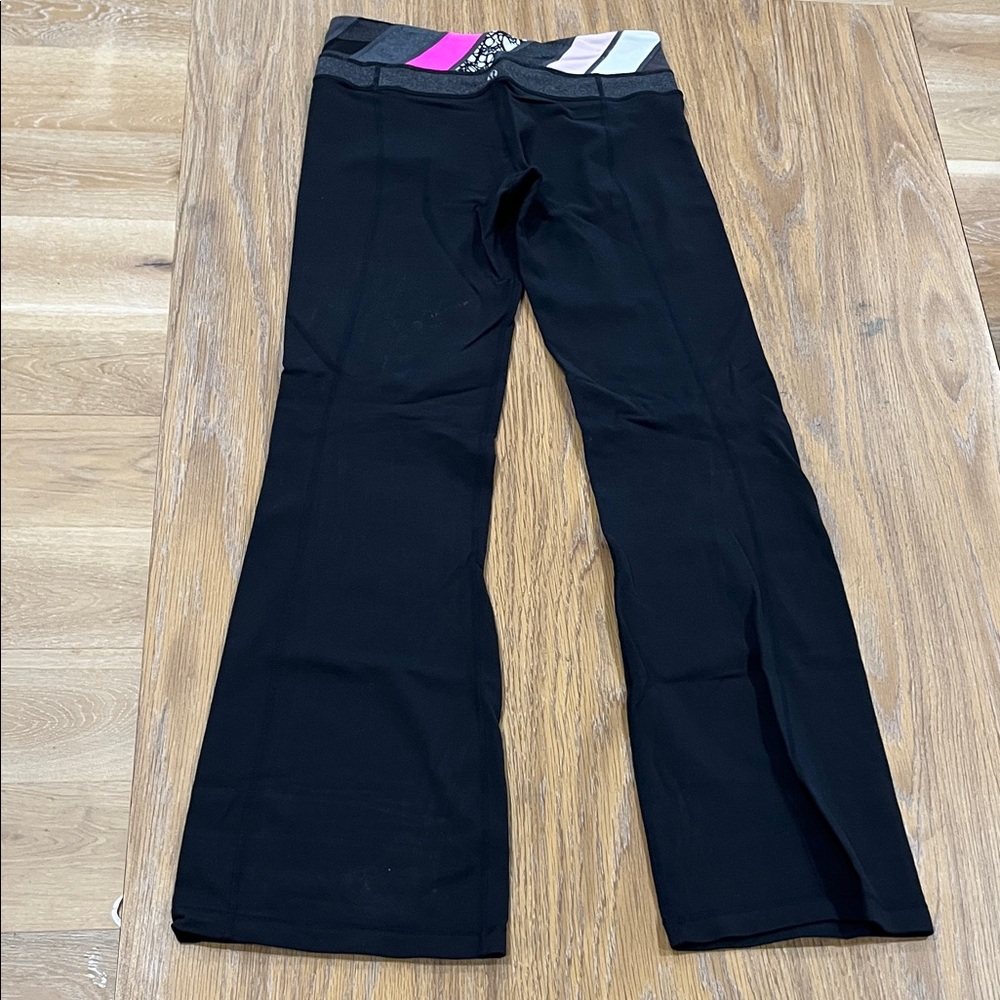 Lululemon Athletica Black Pants with Pink and Gray Accents